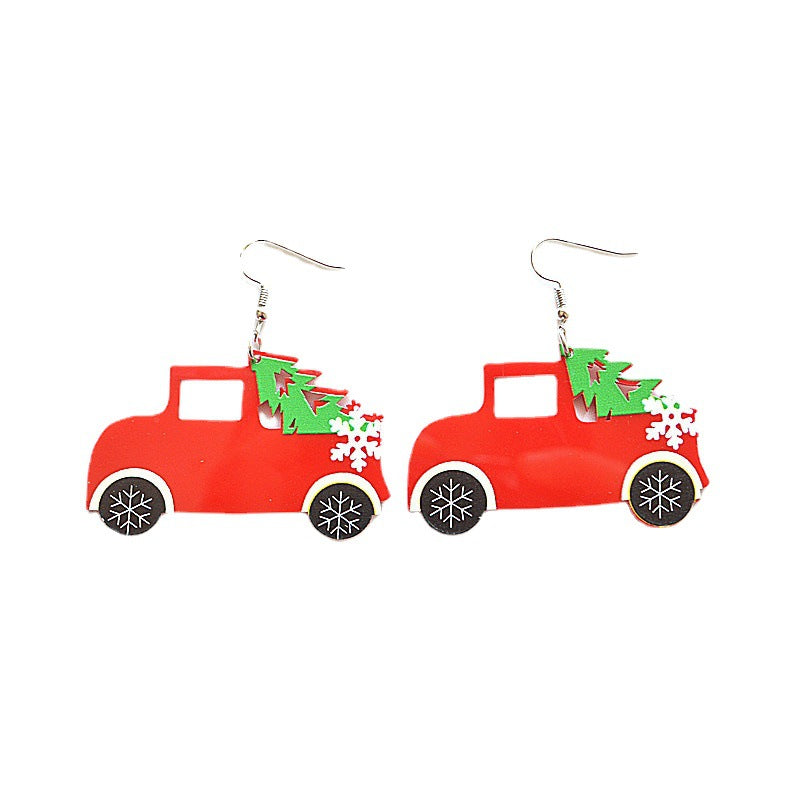 Wholesale Christmas dress long car snowman bottle old man earrings